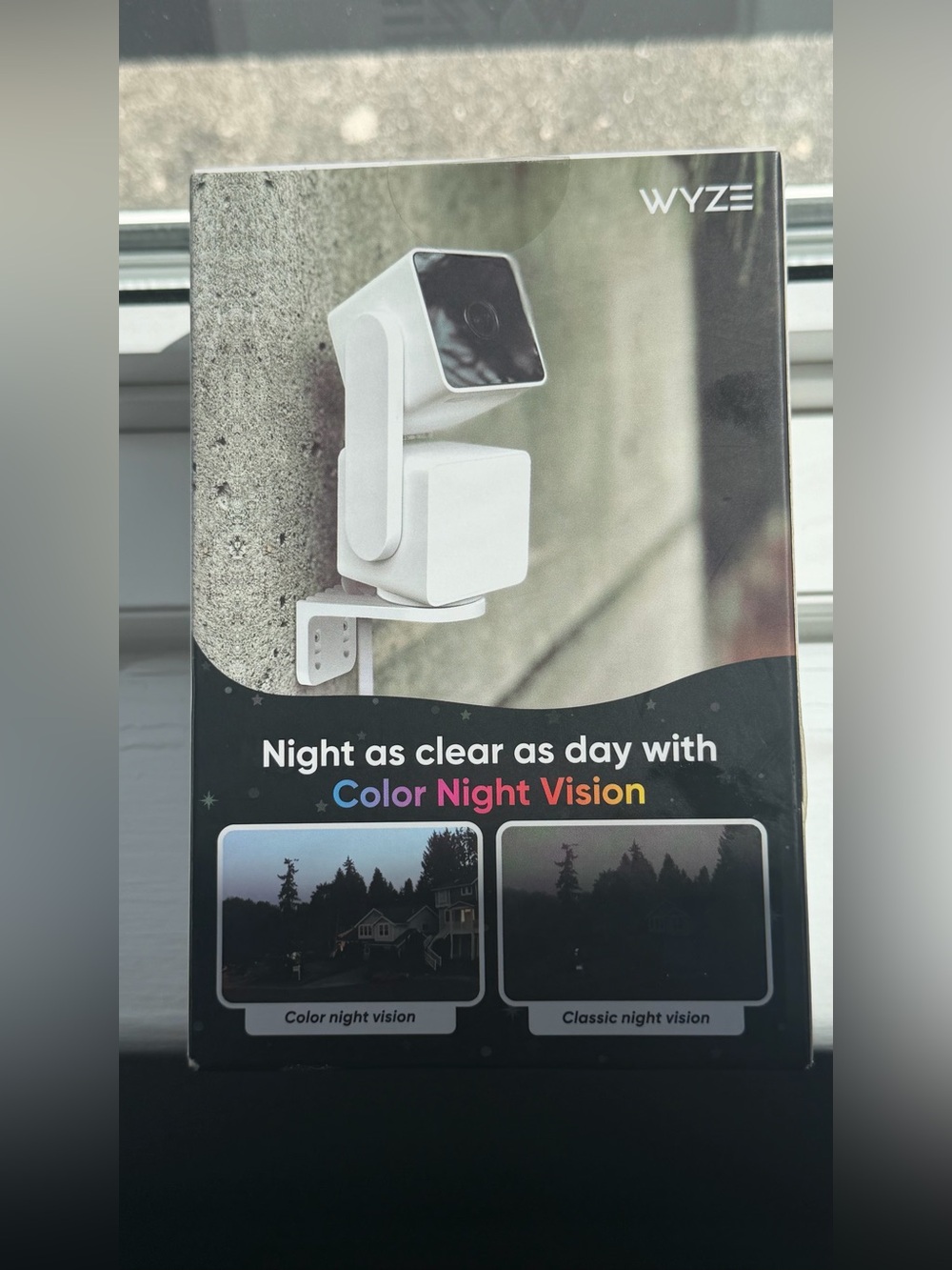 Wyze White Outdoor Security Camera Box — Color Night Vision